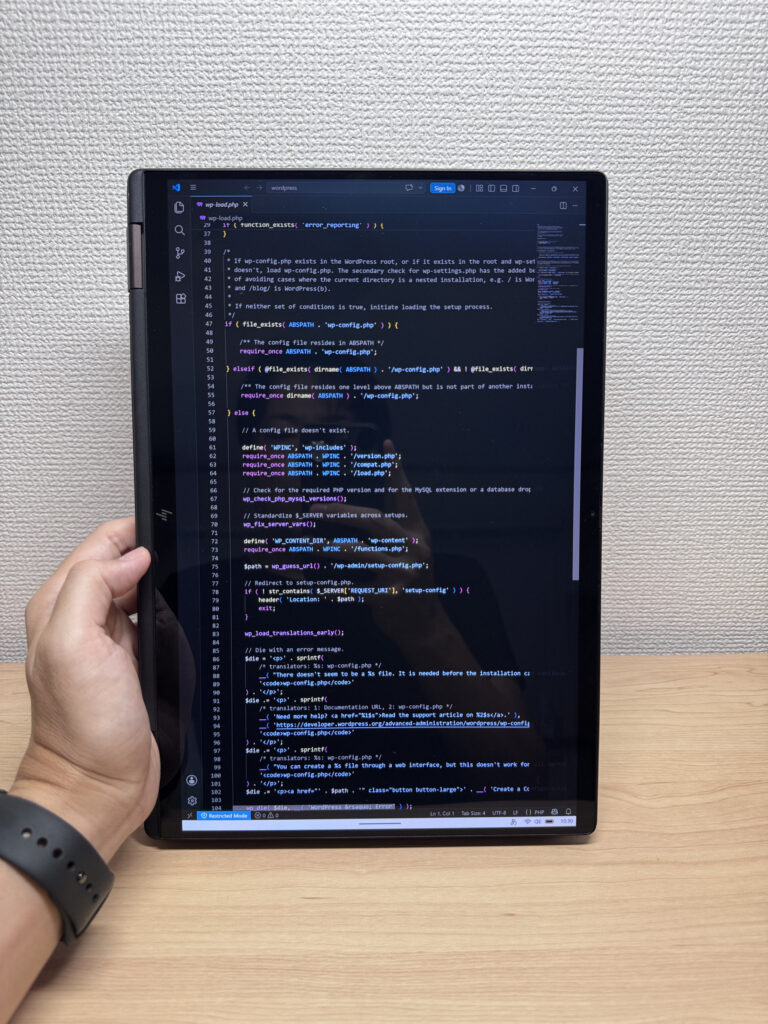 Code anzeigen im Tablet-Modus