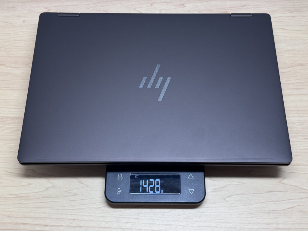 Das gemessene Gewicht von 1.428 g
