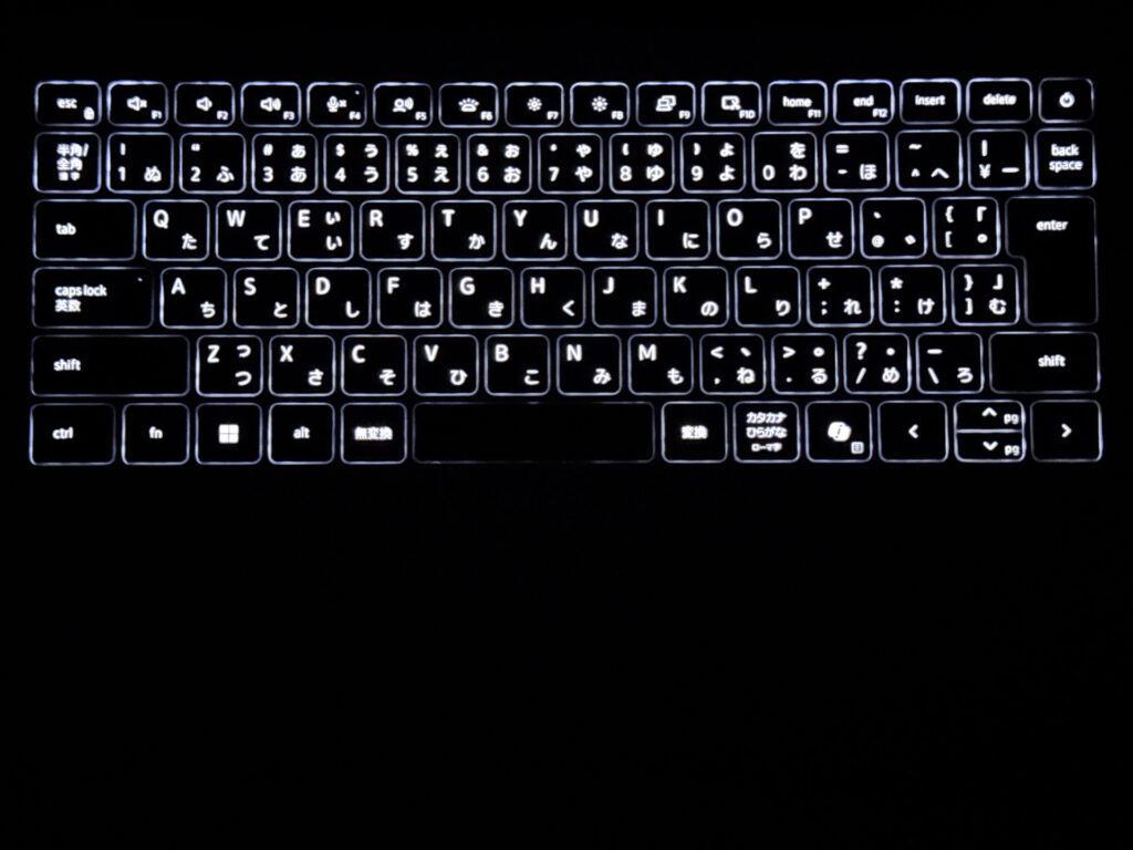 Teclado con la retroiluminación encendida