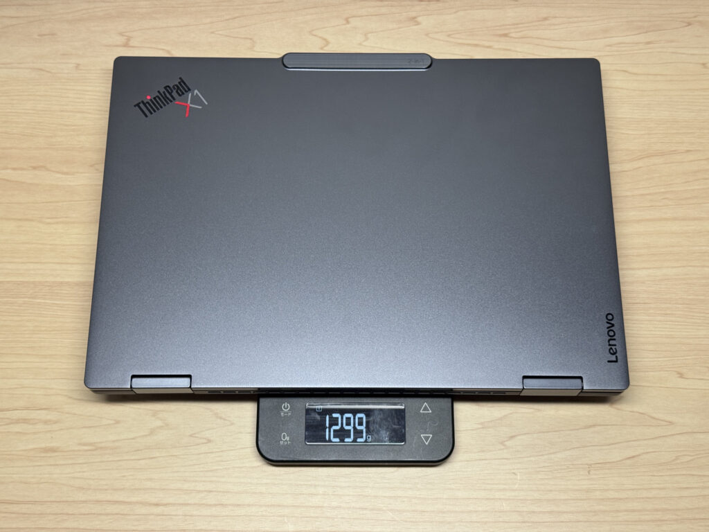 Weighing the laptop