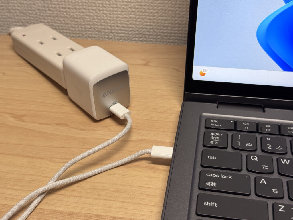 Charging with a compact USB-C charger